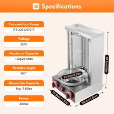 3000W D?nergrill Kebap Grill D?ner Gas Doner Kebab Machine Gyrosgrill Tischgrill