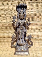 Antike alte Messing Vishnu Statue Idol mit Schlange Narayan Hindu Gottheiten ...