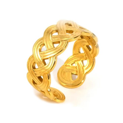 Offener ring gold flechtmuster - ring,