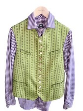 Grasegger Trachtenweste Gr 48 Gilet Grün mit Hemd Trachtenmode Herren