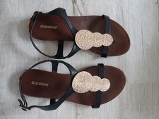 Graceland Sandalen Schwarz/Gold Sommerschuhe Zehtrenner Gr.36