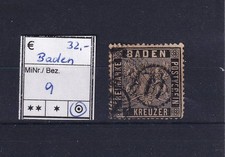 Altdeutschland - Baden - Wappen  - Mi. 9 o