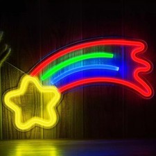 Neon LED Schild Sternschnuppe Licht Wand Deko Lampe Weihnachten Beleuchtung