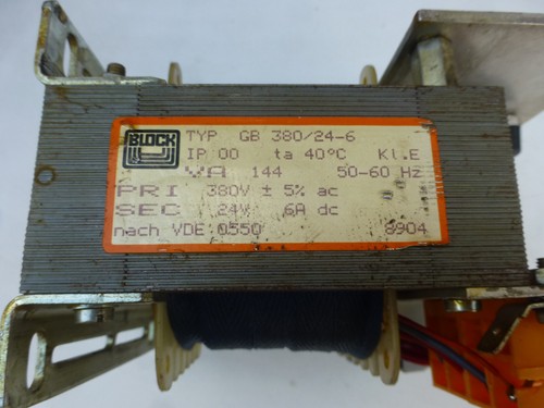 Steuertrafo block prim 380 - prim.,