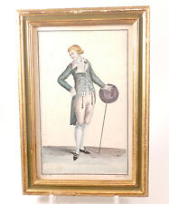 Stahlstich gerahmt Claude Louis Desrais Paris galanter Herr Mode 19. Jh. Empire