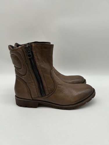 Spm damen lederstiefel beige - lederstiefel,