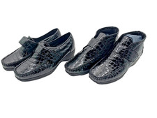 Damen Seniorenstiefel Kunstleder Schuhe Schwarz Gr.37 - Jürgen Hirsch Duo Croco