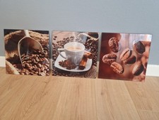 Glasbilder Kaffee-Motiv; 3er