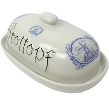 Brottopf Keramik Brot-Topf Dose Brotkasten oval  - 37 x 22 ,5x 15,5 cm Brotdose