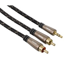Hama 1,5m Adapter-Kabel AUX 3,5mm Klinken-Stecker auf 2x RCA Cinch-Kabel Audio