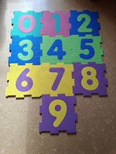 Zahlen Puzzlematte/ Spielmatte ineinandergreifend, Teppich Kinder 10-Teilig Bunt
