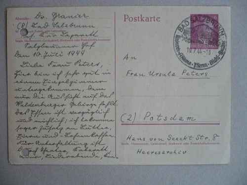 Postkarte 1944 deutsches - postkarte, 1944,