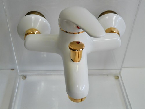 Wannenarmatur weiss gold 24 - weiss/gold, (24