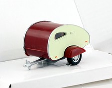Wohnwagen Anhänger rot-weiß klein 1:43 Cararama Modellauto 