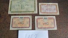 Papiergeld Frankreich 4 alte Scheine von 1923 besetztes Rheinland