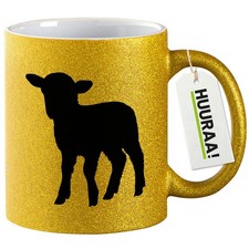 Glitzertasse Lamm Silhouette