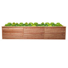 Hochbeet Gemüsebeet Kräuterbeet Rhombus XXL 346 x 80 x 73 cm Holz Lärche Natur