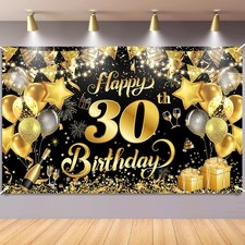 30.Geburtstag Banner Schwarz