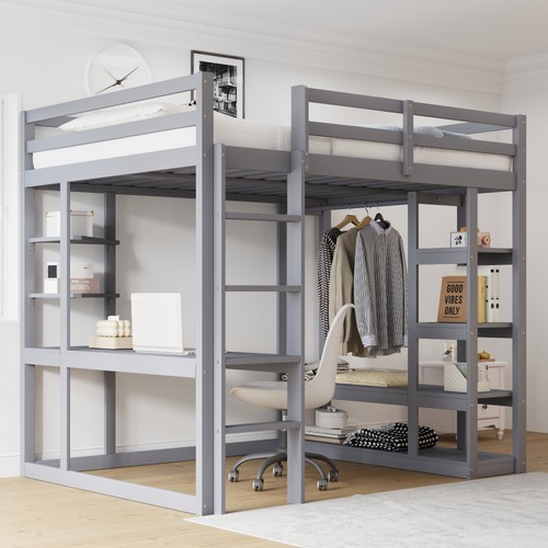 Hochbett massivholz 140x200cm - massivholz,