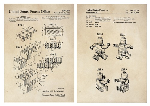 Patentdruck lego paar - -,