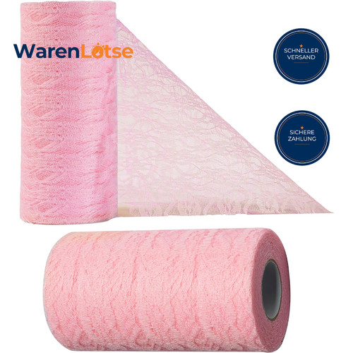 Tischläufer spitze rosa 15cm - tischläufer,