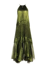 MARIA LUCIA HOHAN Lilly Maxikleid Kleid Seide Neckholder grün - 44 UVP 2800