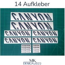 Rahmen Aufkleber Set2 passend für Canyon Fahrrad Rennrad 14x Schwarz Gerade