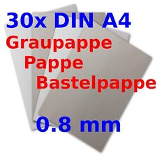 30x Pappe 0,8mm  Bastelpappe Graupappe DIN A4  21x29,7cm weiß/grau Karton