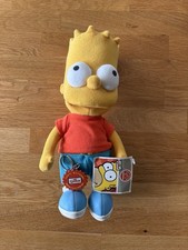 Bart Simpson 2002 Plüschfigur 26cm mit Schlüsselanhänger und Tag Official Merch