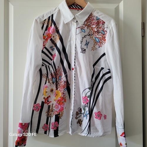 Weiß bunte designerbluse sehr - weiß/bunte,