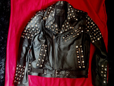 Lederjacke mit Nieten Gr XXL Rockabilly Psychobilly Rockstar Punk