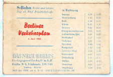 Berlin Verkehrsplan - Taschenfahrplan - S-Bahn/ U-Bahn - Fahrplan 1951 (Orig.)