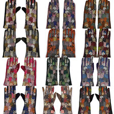 Damen Handschuhe Fingerhandschuhe Touchscreen Wildlederoptik warm elastisch