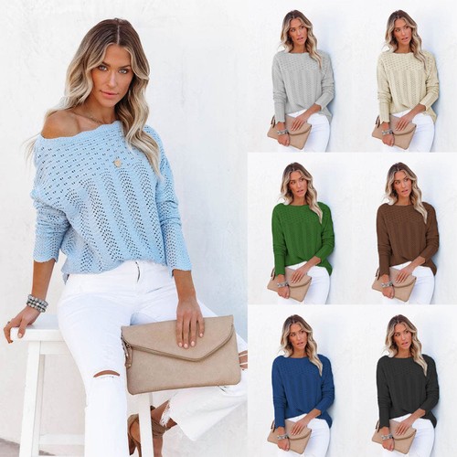 Damen pullover lochmuster - pullover,