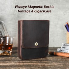 Leder Zigarrenetui Reise Humidor Zigarrentasche Halter 4 Zigarren Zigarrenetui