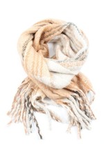 OPUS Fransenschal Damen Schal nude-weiß-hellgrau Casual-Look