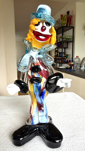 Große glas statue clown - clown,