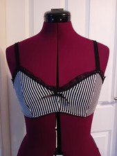 Vecona Steampunk BH Bustier Gothic Punk gestreift Größe S