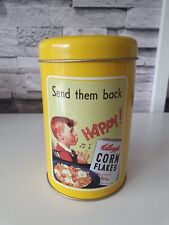 Blechdose Kellogg's Corn Flakes, gelb, Metalldose, Kellogg's Send them back 