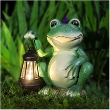 Solar Frosch Statue mit