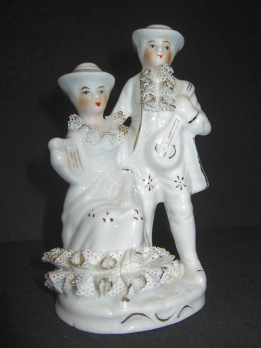 Porzellan figur musiker paar - figur;,