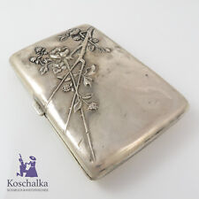 Antikes Jugendstil Zigarettenetui "Brombeeren" aus 800er Silber (12484EB)