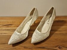 Tamaris Ivory Glam Größe 39 Hochzeit Party Glitzer Beige Pumps Braut Schuhe