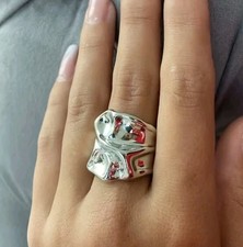 Statement Ring Hochglanz Poliert. Verstellbar.Modern. Geschenk. Minamilistisch 