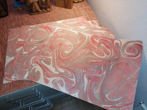 Schönes hand marmorpapier - 6,