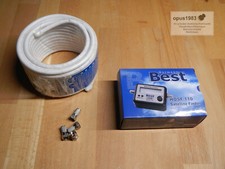 10 Meter SAT-Kabel weiß 7 mm 3-fach geschirmt + Satellite-Finder HQFS 110