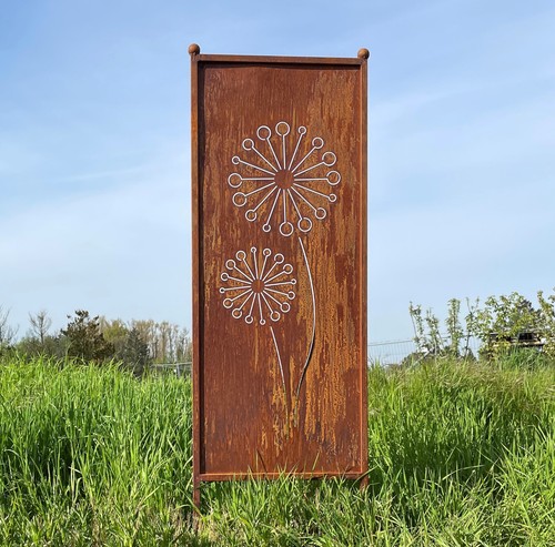 Edelrost sichtschutz blumen - edelrost, "blumen"