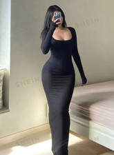 Shein Bodycon Kleid schwarz