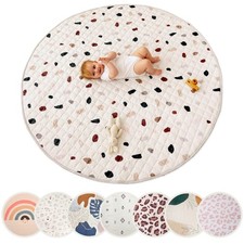 Gesteppte Krabbeldecke Baby 150cm Konfetti – extra dicke 15cm weiche Baby Krabbe