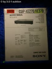 Sony Service Manual CDP XE270 /XE370 CD Player  (#4078)